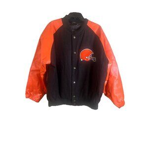 Cleveland Browns Varsity Stitched Letterman Bomber Style Jacket Size Large